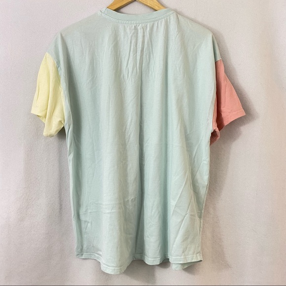 Disney Parks Her Universe Mickey & Friends Tee Size 1X Colorblock Sleeves Pastel - Picture 6 of 6